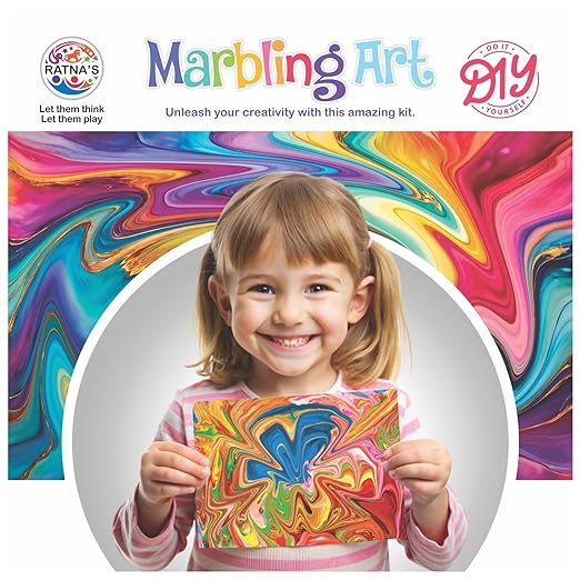 Marbling Art & Craft Magic Paint Kit, Water Marbling Kit for Kids, Craft Kits & Supplies, STEAM Powered DIY Creative Activity Toys for 5+ Year Old