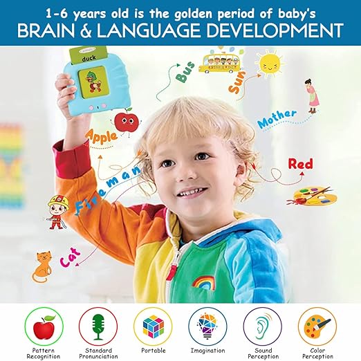 Talking Flash Cards Educational Learning Toys for Kids | Early Talking English Words Learning Machine for Age 2 3 4 5 6 | 112 Cards