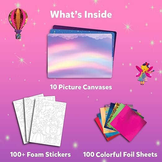 Foil Fun - Unicorns & Princesses, No Mess Art for Kids, Craft Kits & Supplies, DIY Creative Activity, Travel Toys, Gifts for Ages 4, 5, 6, 7, 8, 9