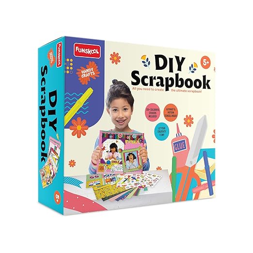 Scrapbook Kit, Stick, Sketch, Design & More, DIY Kit, Art and Craft Set for Kids, Learning, Fun & Engaging Activity for Childrens, Gift Set for Kid, Age 5+ Years