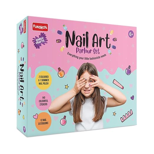 Nail Art, Parlour Set, DIY Kit, Art and Craft Set for Kids, Learning, Fun & Engaging Activity for Childrens, Multicolour, Gift Set for Kids, Age 6+ Years