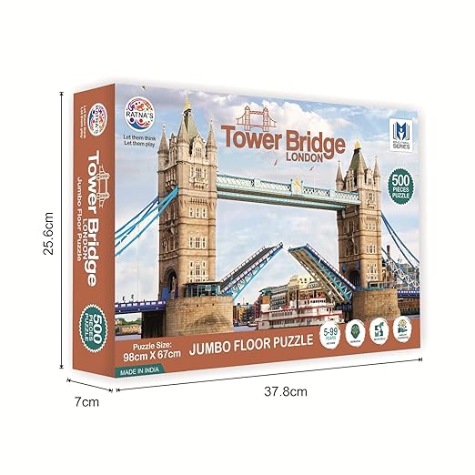 London Tower Bridge 500 Pieces Floor Jigsaw Puzzle (Size: 98 cm * 67 cm)