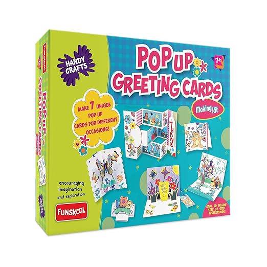 Pop Up Greeting Cards Making Kit, DIY Kit, Art and Craft Set for Kids, Learning, Fun & Engaging Activity for Childrens, Multicolour, Gift Set for Kids, Age 7+ Years
