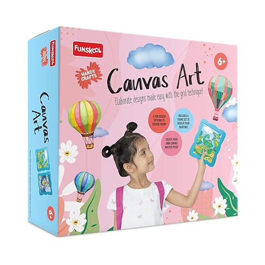 Canvas Art, Painting Kit, DIY Kit, Art and Craft Set for Kids, Learning, Fun & Engaging Activity for Childrens, Multicolour, Gift Set for Kids, Age 6+ Years