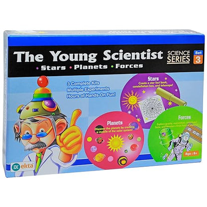 Ekta The Young Scientist Series 3 Set Part Science Kit Stars, Planets, Forces Learn Science The Easy Way Out