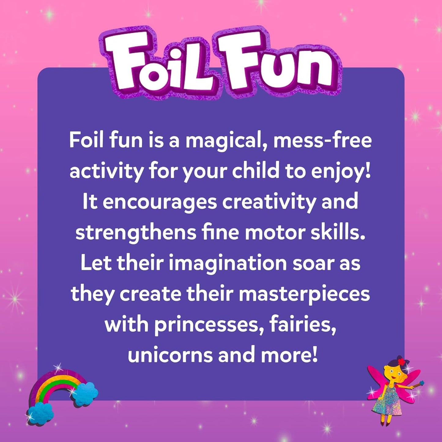 Foil Fun - Unicorns & Princesses, No Mess Art for Kids, Craft Kits & Supplies, DIY Creative Activity, Travel Toys, Gifts for Ages 4, 5, 6, 7, 8, 9