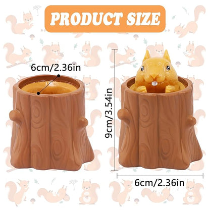 Squeeze Toys | Squishy Pop Up Squirrel | Stress Relief Toy cum Pen Stand - Multicolor