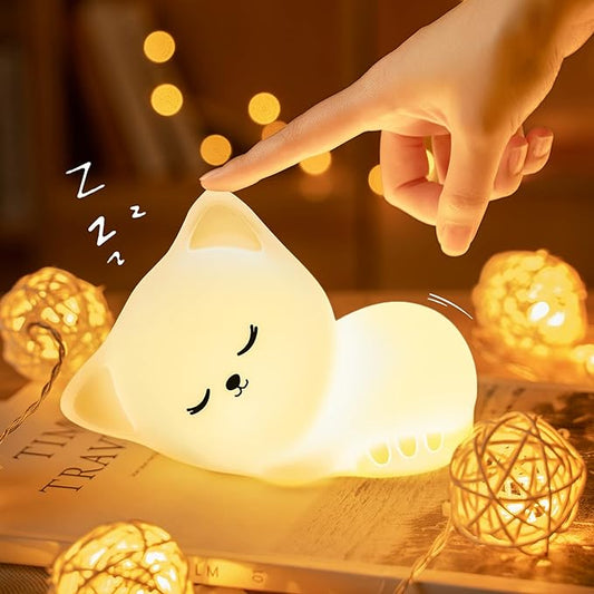 Kitty Night High Pressure Sodium Vapor Light For Kids- Color Changing Baby Night Light,Portable And Rechargeable Kid Lamp, Best Gifts For Kids Baby Girls Boys Children Adult, White