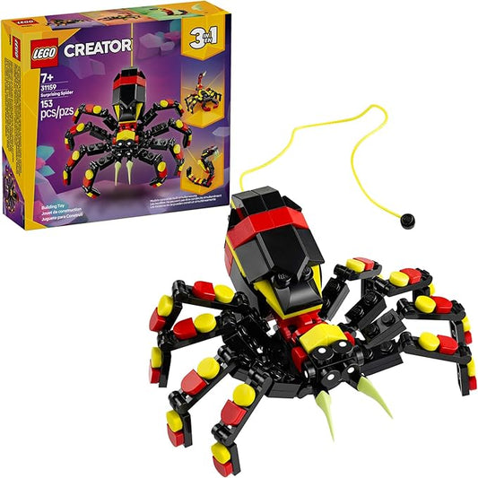 LEGO Creator 3 in 1 Wild Animals Surprising Spider Toy - Building Toy with 3 Build Options, Spider, Scorpion, or Snake - Animal Figures for Kids, Boys & Girls, Ages 7+
