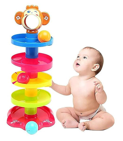 Roll Ball Toy for Kids, 4 Layer Ball Drop and Roll Swirling Tower for Baby and Toddler Development Educational Toys