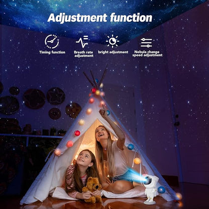 Astronaut Galaxy Projector, for Bedroom, Star Projector Night Light, with Remote Control Timer 360° Adjustable Kids Astronaut LED Lamp for Baby Adults Bedroom, Home and Party