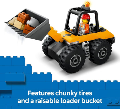 LEGO City Yellow Construction Wheel Loader Building Sensory Toy - Construction Vehicle Toy for Toddlers, Boys and Girls, Ages 4+