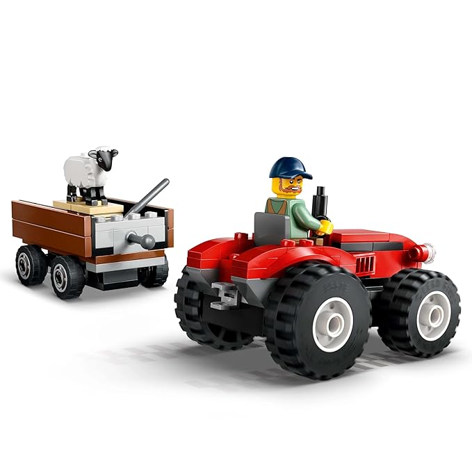 LEGO City Red Farm Tractor with Trailer & Sheep Toy, Playset for Kids 60461 Building Blocks Toys for 4+ Gift for Boys and Girls