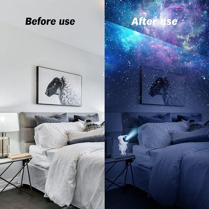 Astronaut Galaxy Projector, for Bedroom, Star Projector Night Light, with Remote Control Timer 360° Adjustable Kids Astronaut LED Lamp for Baby Adults Bedroom, Home and Party