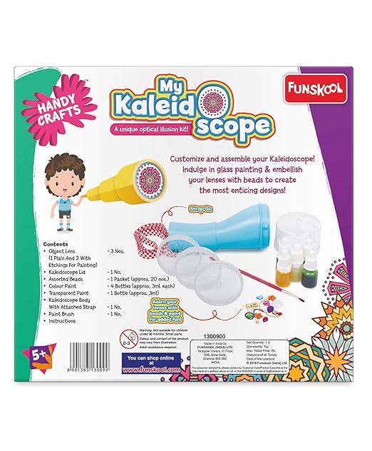 My Kaleidoscope, DIY Kaleidoscope, Make Your Own Wheel Kaleidoscope,Art and Craft Kit, DIY Kit, Ages 5 Years and Above, Multicolour