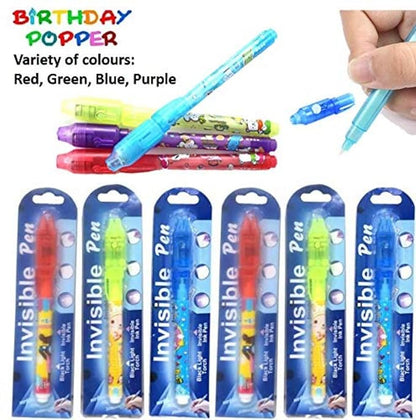 Birthday Popper Invisible Ink Magic Pen with UV-Light Birthday Return Gifts for all ages