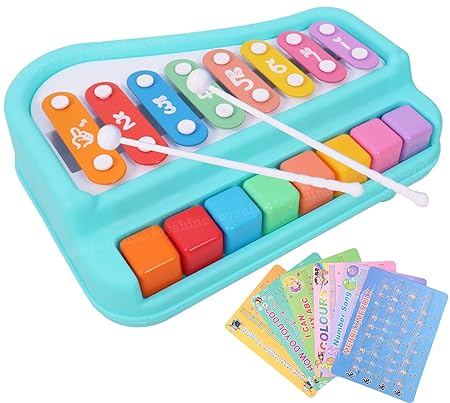 Big Xylophone/Piano for Toddlers with 8 Multicolored Keys and 2 Sticks | Great Birthday Gift | Toy for Kids Girls Boys | Multicolor