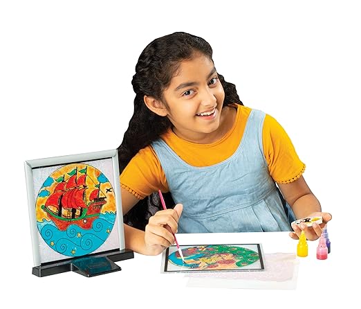 Glass Painting Kit, DIY Kit, Art and Craft Set for Kids, Learning, Fun & Engaging Activity for Childrens, Multicolour, Gift Set for Kids, Age 6+ Years
