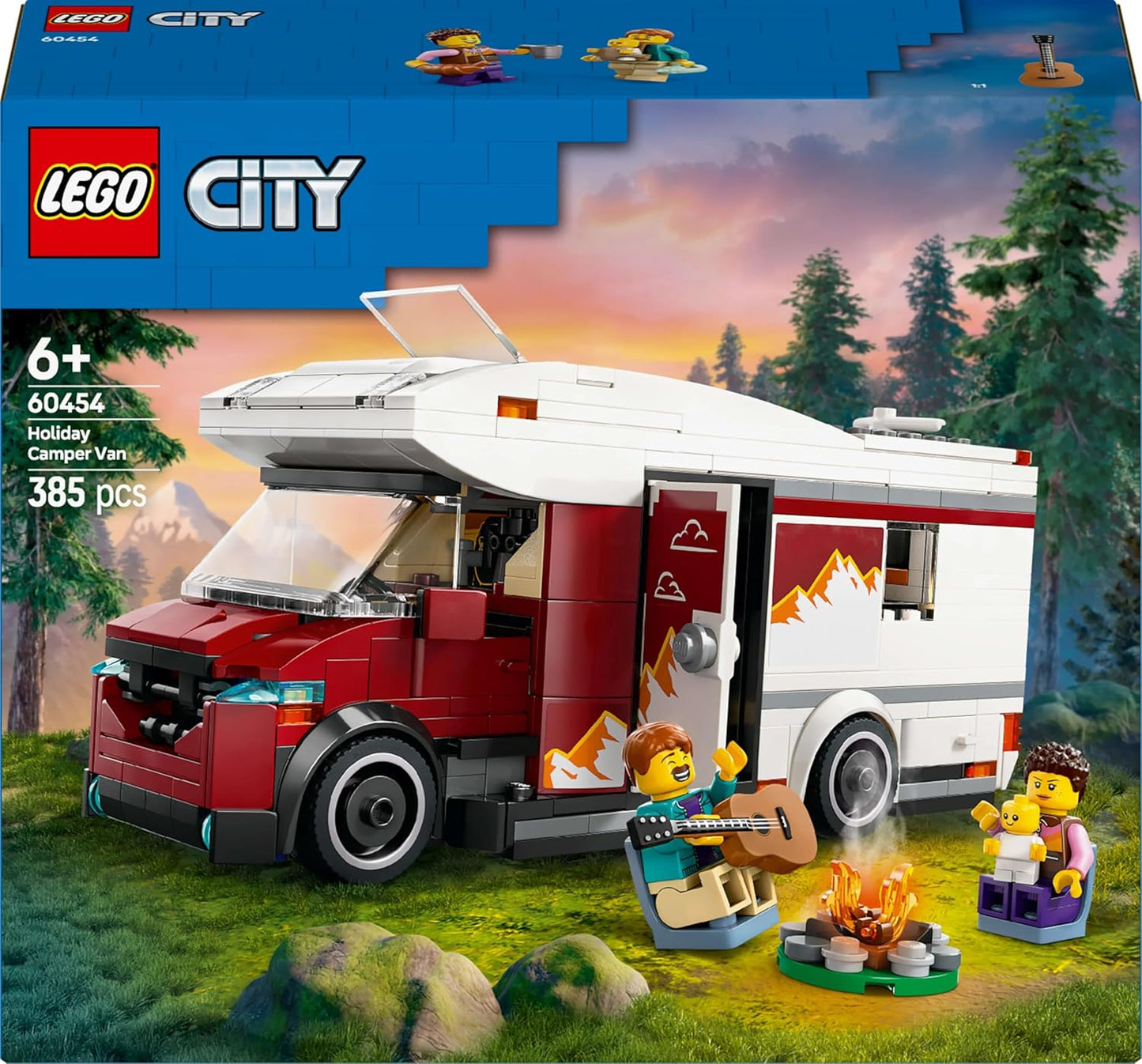 LEGO City Holiday Adventure Camper Van Toy Vehicle Set 60454 Building Blocks Toys for 6+ Gift for Boys and Girls