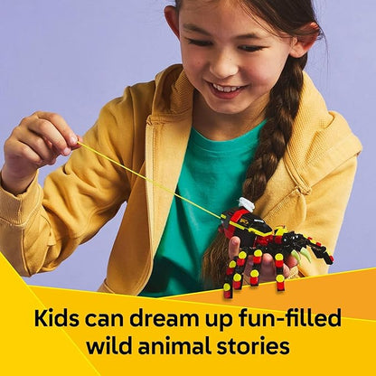 LEGO Creator 3 in 1 Wild Animals Surprising Spider Toy - Building Toy with 3 Build Options, Spider, Scorpion, or Snake - Animal Figures for Kids, Boys & Girls, Ages 7+