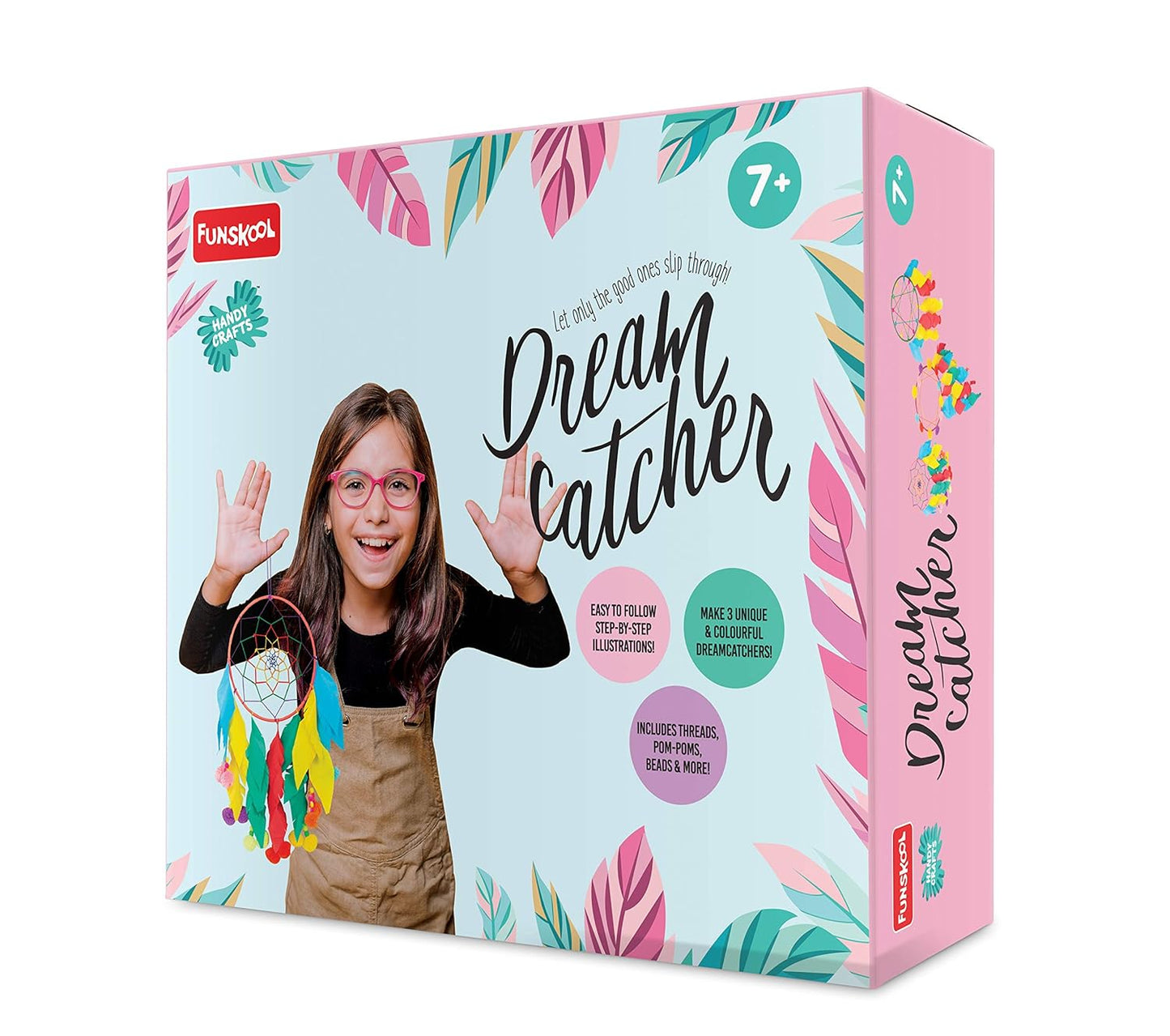 Handycrafts Dreamcatcher,DIY Dreamcatcher, Make 3 Pieces, 7 Years +, Art and Craft Kit