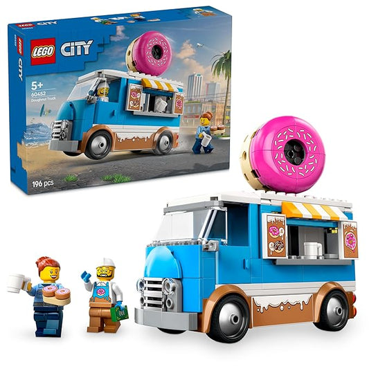 LEGO City Donut Truck Playset Vendor Vehicle Toy for Kids Aged 5 and up 60452 Building Blocks Toys for 5+
