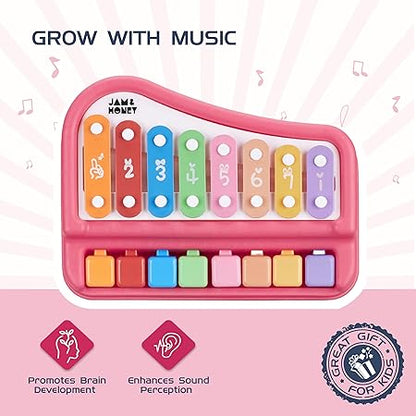 Big Xylophone/Piano for Toddlers with 8 Multicolored Keys and 2 Sticks | Great Birthday Gift | Toy for Kids Girls Boys | Multicolor