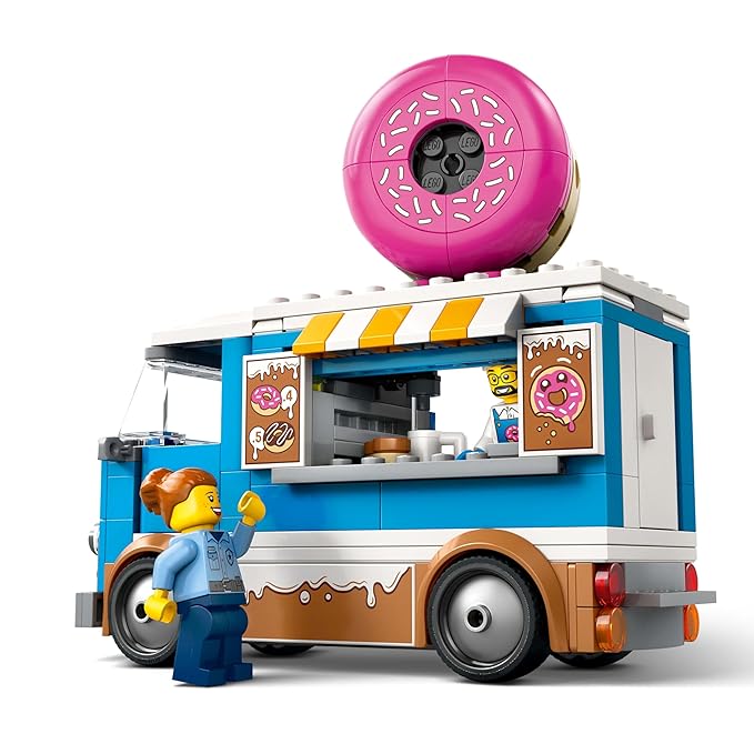 LEGO City Donut Truck Playset Vendor Vehicle Toy for Kids Aged 5 and up 60452 Building Blocks Toys for 5+