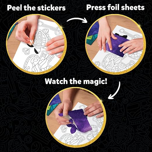 Foil Fun - Pretty Patterns, Mess-Free Art, Magnets, DIY Colourful Creative Activity, Craft Kits, Gifts for Kids, Teens, Adults, Families