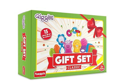 Gift Set Classic, Multicolour Baby Toy Gift Set for New Born, Stack,Nest,Link,Squeakers,Teether,Rattle, 6 Months & Above,