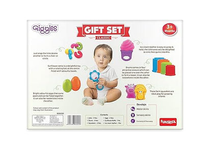 Gift Set Classic, Multicolour Baby Toy Gift Set for New Born, Stack,Nest,Link,Squeakers,Teether,Rattle, 6 Months & Above,
