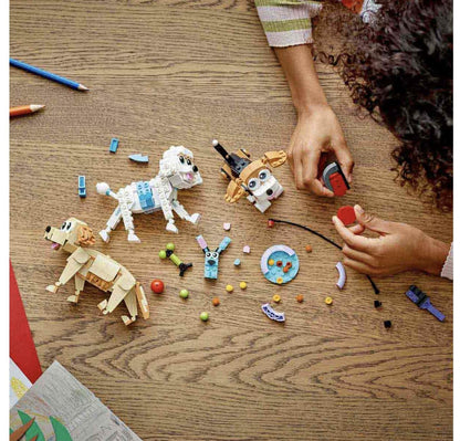 LEGO Creator Adorable Dogs 31137 Building Toy Set; Featuring Beagle, Poodle and Labrador Models for Ages 7+