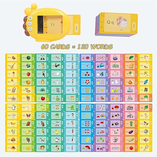 Talking Flash Card,Y Card Early Education Card Reader for Kids,Talking English Word Flash Cards Preschool Reading Talking Flashcard Learning Toy for Kids Boys Girls Toddlers Age 3+ (Y Card)