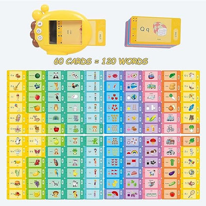 Talking Flash Card,Y Card Early Education Card Reader for Kids,Talking English Word Flash Cards Preschool Reading Talking Flashcard Learning Toy for Kids Boys Girls Toddlers Age 3+ (Y Card)