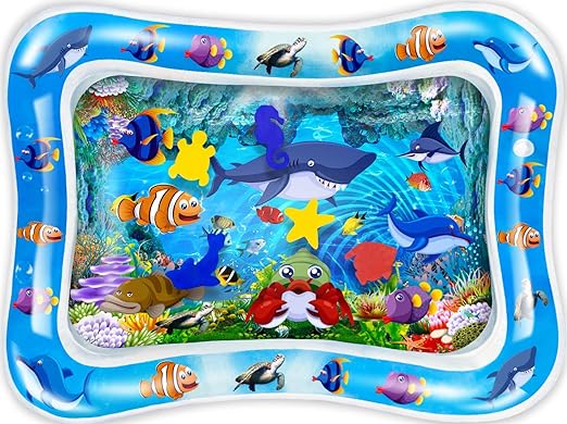 Tummy time Water Play mat Baby and Toddlers Perfect Fun time Play Inflatable Water mat,Activity Center Your Baby's Stimulation Growth with Floating Toys (Water Bed mat)