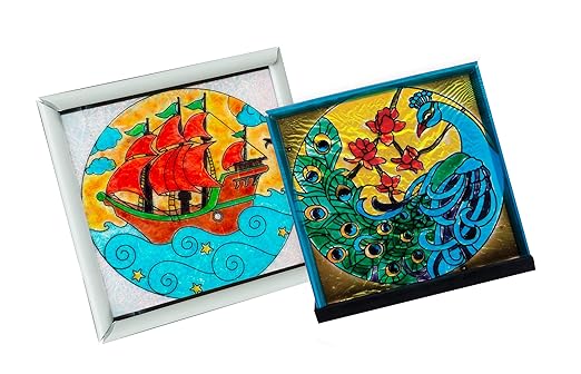 Glass Painting Kit, DIY Kit, Art and Craft Set for Kids, Learning, Fun & Engaging Activity for Childrens, Multicolour, Gift Set for Kids, Age 6+ Years