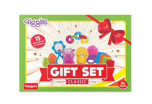 Gift Set Classic, Multicolour Baby Toy Gift Set for New Born, Stack,Nest,Link,Squeakers,Teether,Rattle, 6 Months & Above,