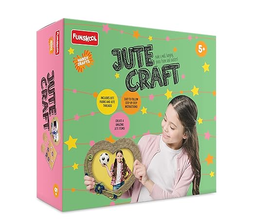 Handycrafts Jute Craft ,Make wall hanging, Photo frame and coasters , Art and Craft Kit, DIY Kit, Ages 5 years and Above, Multicolour