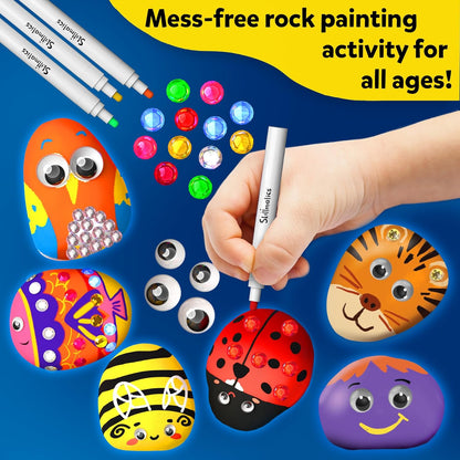 Rock Painting Kit - Mess-free Art & Craft Activity for Girls & Boys, Craft Kits & Supplies, DIY Creative Activity, Gifts for Kids Ages 4, 5, 6, 7, 8, 9, 10, 11, 12