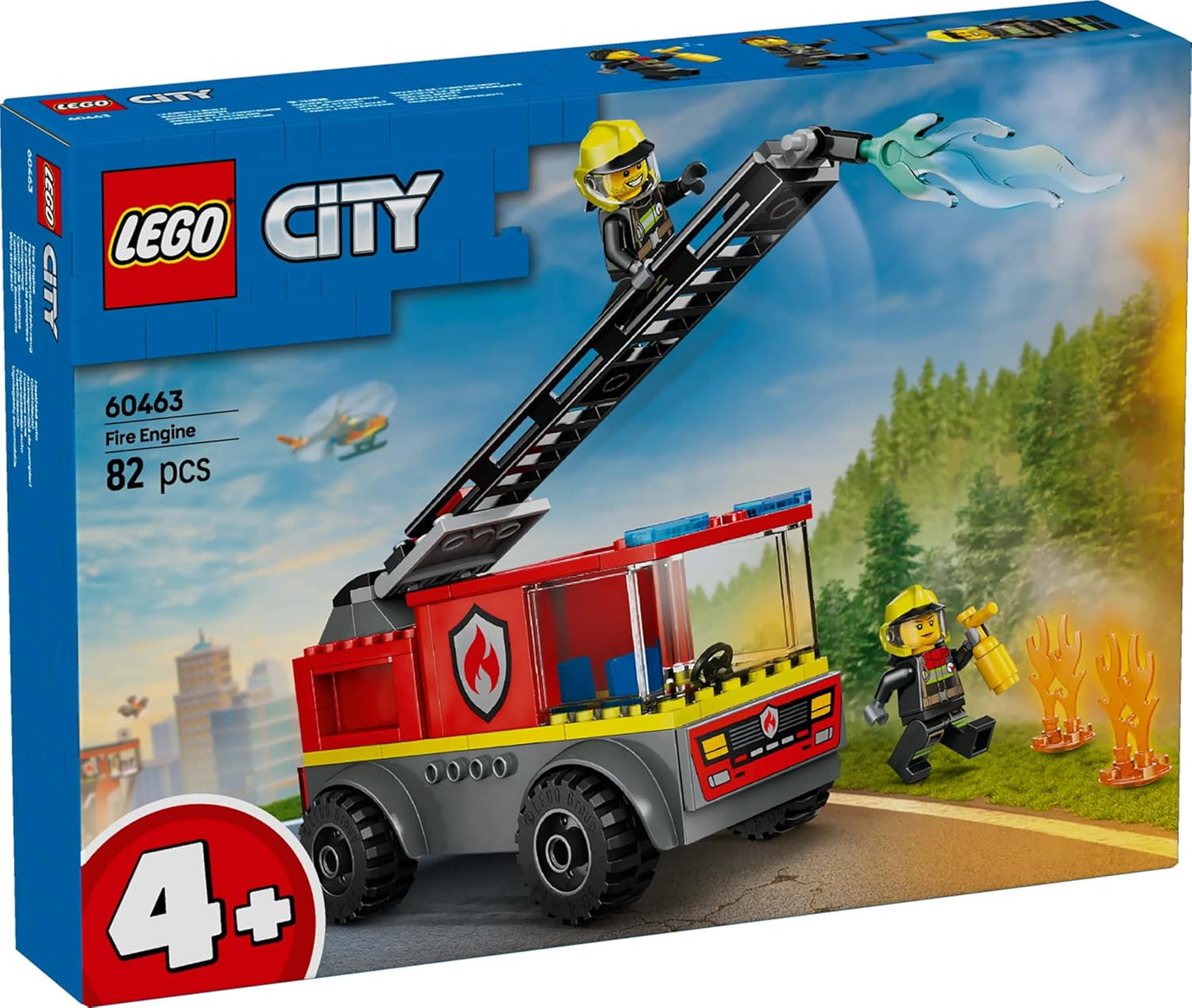 LEGO City Fire Ladder Truck, Firefighter Toy Vehicle Gift for Kids 60463 Building Blocks Toys for 4+ Gift for Boys and Girls