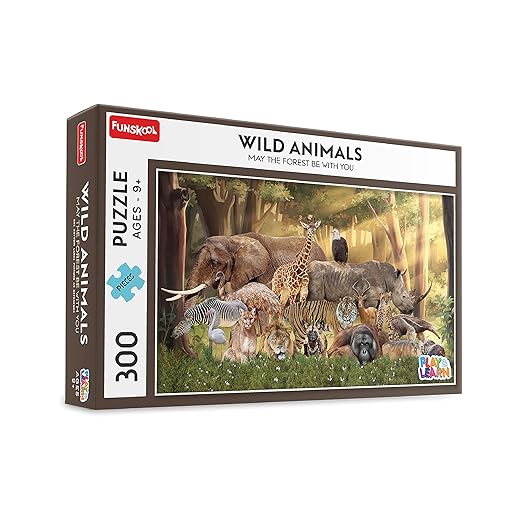 Wild Animals,Educational,300 Pieces,Puzzle,for 3 Year Old Kids and Above,Toy