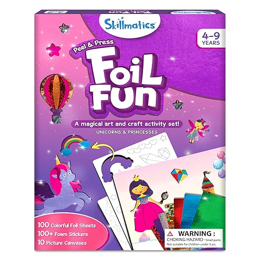 Foil Fun - Unicorns & Princesses, No Mess Art for Kids, Craft Kits & Supplies, DIY Creative Activity, Travel Toys, Gifts for Ages 4, 5, 6, 7, 8, 9