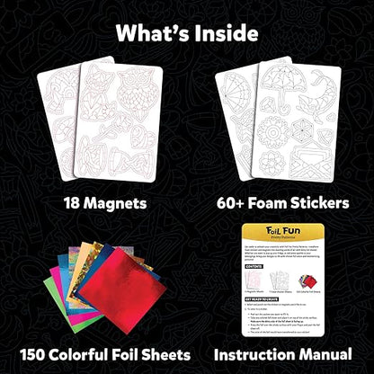 Foil Fun - Pretty Patterns, Mess-Free Art, Magnets, DIY Colourful Creative Activity, Craft Kits, Gifts for Kids, Teens, Adults, Families