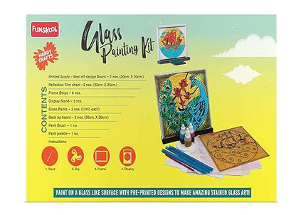 Glass Painting Kit, DIY Kit, Art and Craft Set for Kids, Learning, Fun & Engaging Activity for Childrens, Multicolour, Gift Set for Kids, Age 6+ Years