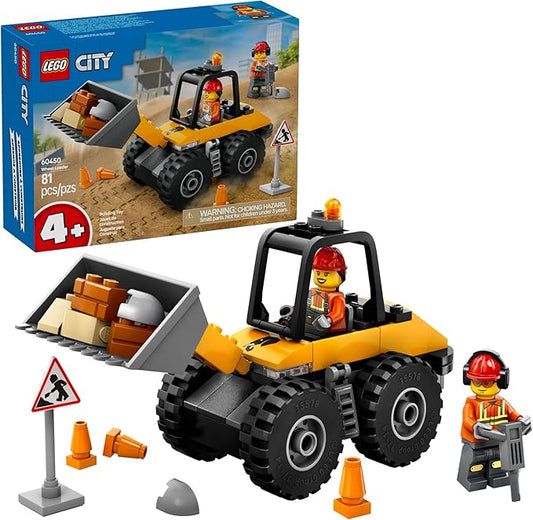 LEGO City Yellow Construction Wheel Loader Building Sensory Toy - Construction Vehicle Toy for Toddlers, Boys and Girls, Ages 4+