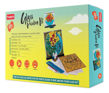 Glass Painting Kit, DIY Kit, Art and Craft Set for Kids, Learning, Fun & Engaging Activity for Childrens, Multicolour, Gift Set for Kids, Age 6+ Years