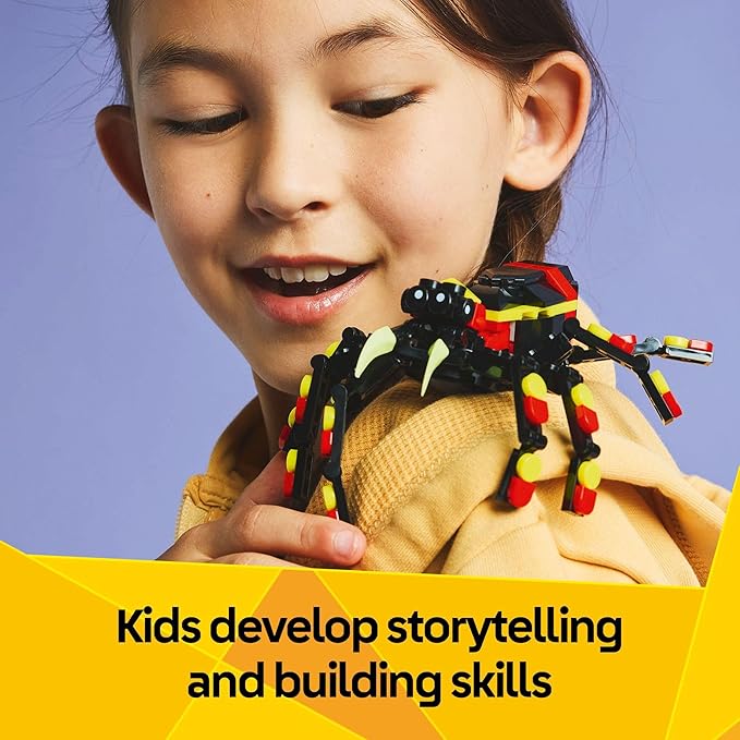LEGO Creator 3 in 1 Wild Animals Surprising Spider Toy - Building Toy with 3 Build Options, Spider, Scorpion, or Snake - Animal Figures for Kids, Boys & Girls, Ages 7+