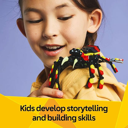 LEGO Creator 3 in 1 Wild Animals Surprising Spider Toy - Building Toy with 3 Build Options, Spider, Scorpion, or Snake - Animal Figures for Kids, Boys & Girls, Ages 7+