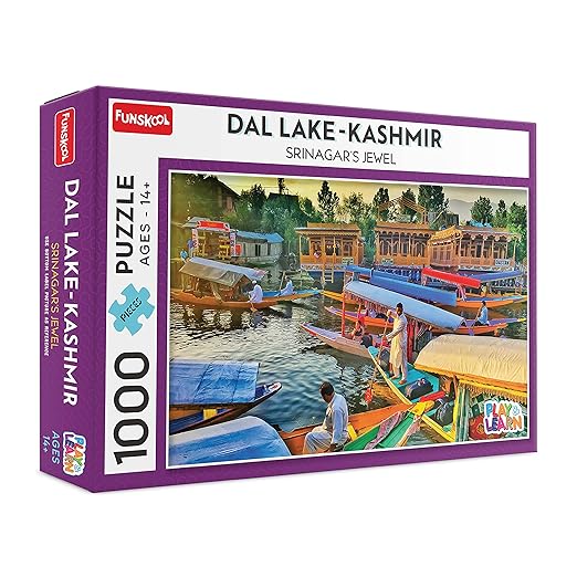 Dal Lake Kashmir Jigsaw Puzzle Game for Kids, 1000 Pieces, Educational, Learning & Development, Fun Activity Toy for Childrens, Gift Set for Kid, Age 14+ Years