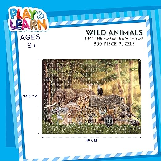 Wild Animals,Educational,300 Pieces,Puzzle,for 3 Year Old Kids and Above,Toy